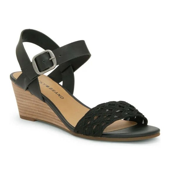 Lucky Brand Shoes - Lucky Brand Jaliena Wedge Leather Sandals NWOB